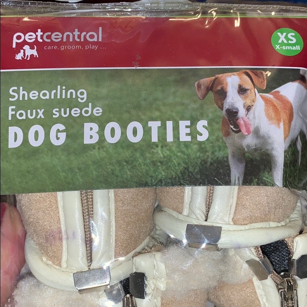 Brand-New Shearling Faux Suede XS Dog Booties